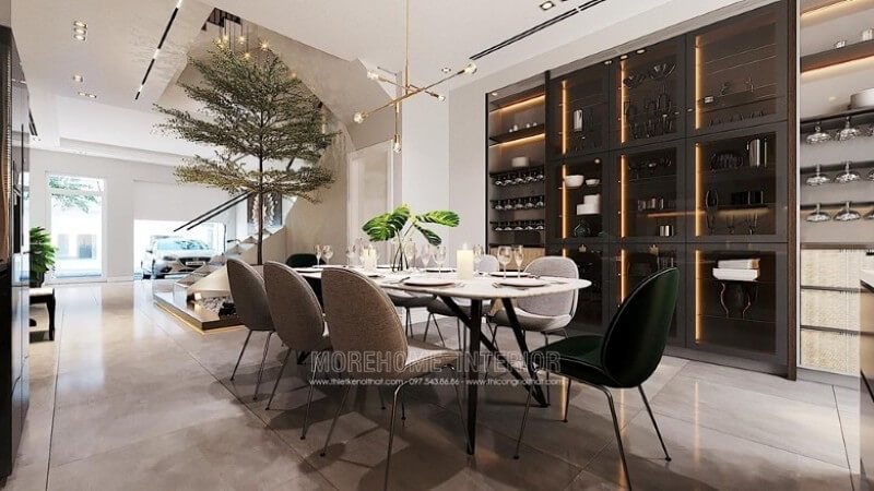 Morehome gợi ý bạn mẫu nội thất phòng ăn tinh tế phong cách hiện đại cho nhà biệt thự, nhà phố.