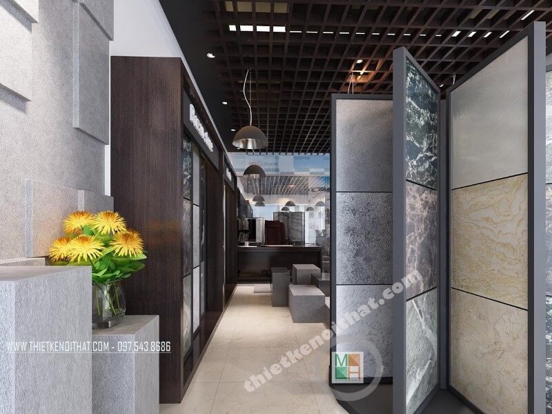 Thiết kế nội thất showroom gạch ốp lát đẹp mang phong cách hiện đại
